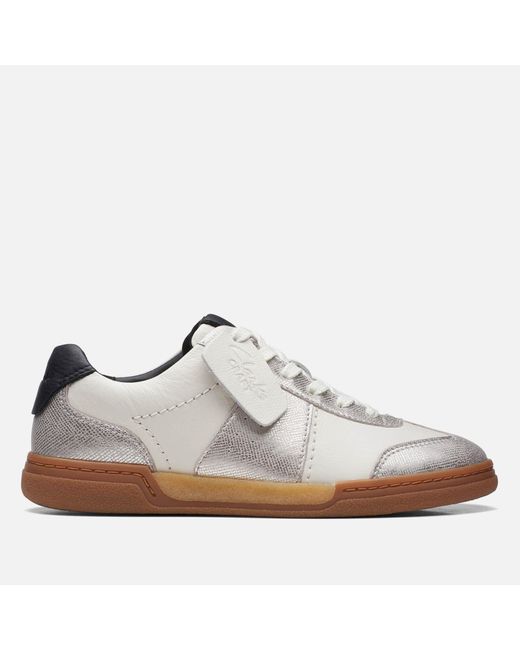 Clarks White Craftmatch Lace Off Leather Trainers