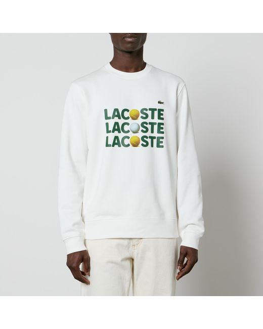 Lacoste White Vintage Ad Loopback Cotton-jersey Sweatshirt for men