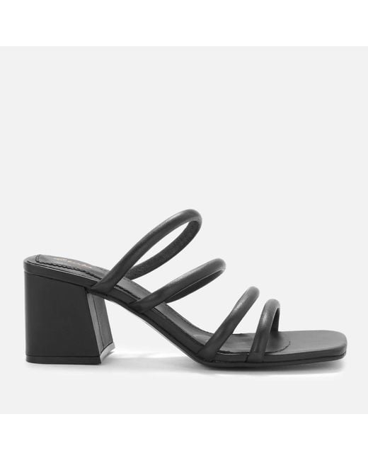 Clarks Sheer65 Leather Heeled Mules in Black | Lyst
