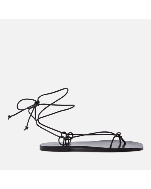Alohas White Misty Faux Leather Flat Sandals
