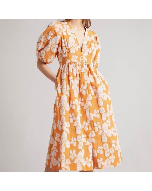 Ted Baker Cinthy Floral Jacquard Dress in Orange Lyst