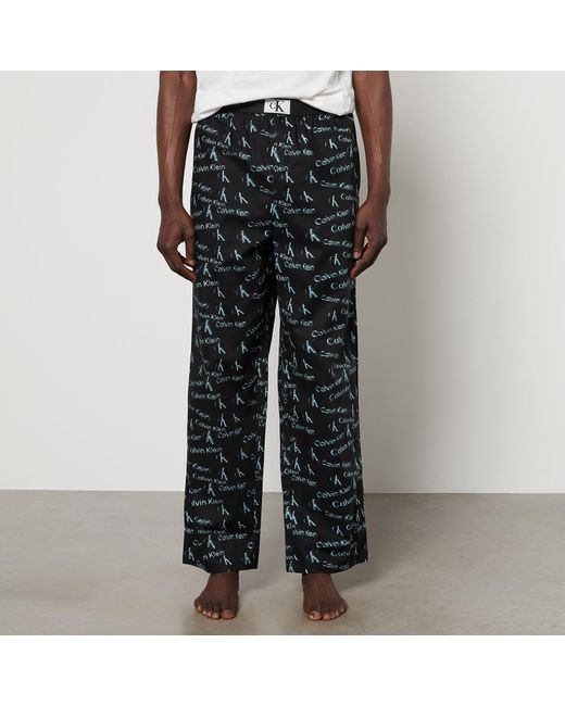 Calvin Klein Black Ck 96 Woven-cotton Sleep Pants for men
