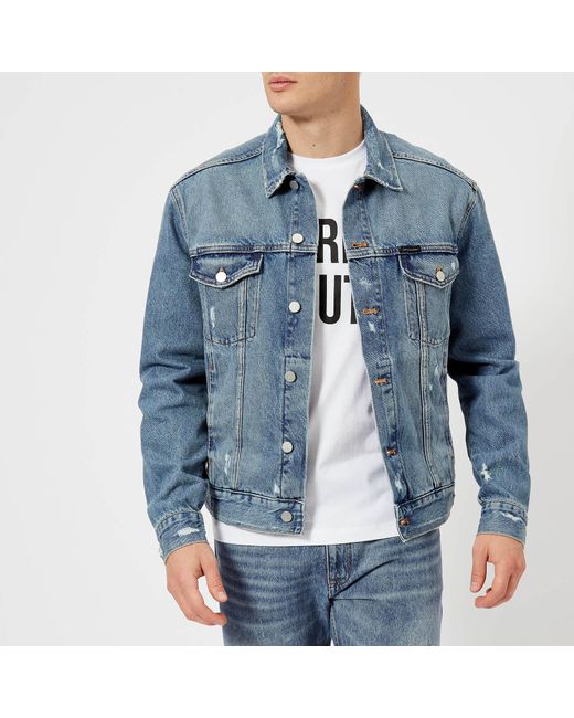 Calvin Klein Blue Classic Trucker Denim Jacket for men