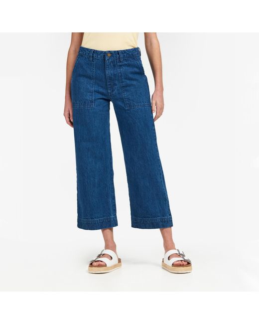 Barbour Blue Southport Cropped Denim Jeans