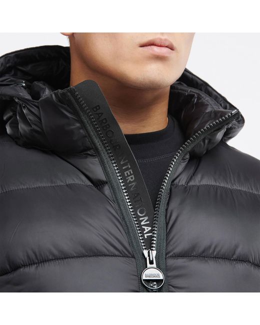 Barbour Black Bobber Quilt Jacket for men