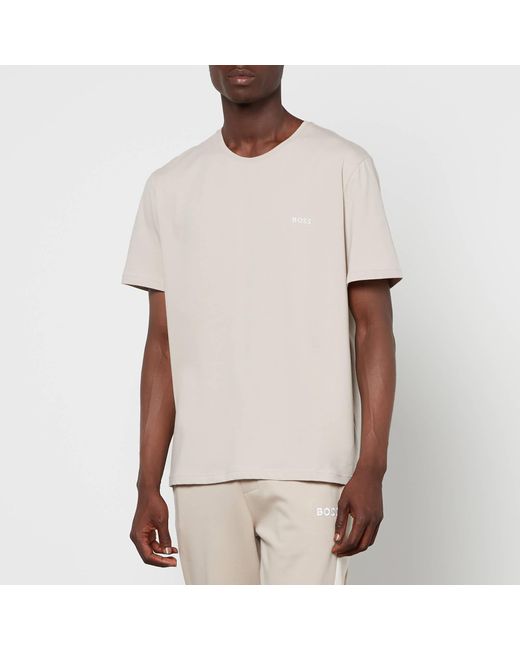 BOSS by HUGO BOSS Stretch Cotton-jersey T-shirt in Beige (White) for Men |  Lyst