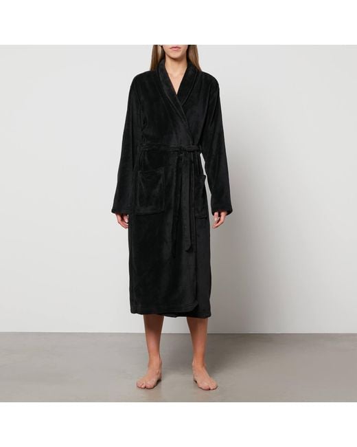 Calvin Klein Fleece Lounge Robe in Black | Lyst Canada