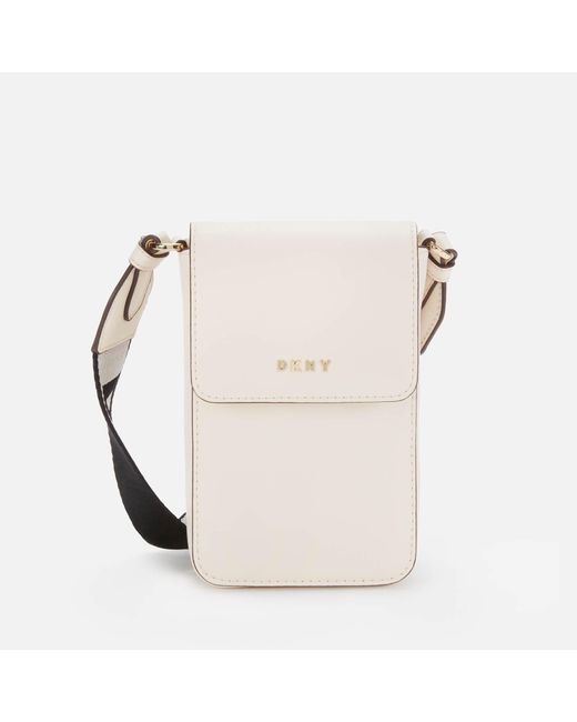 DKNY Natural Winona Flap Phone Cross Body Bag