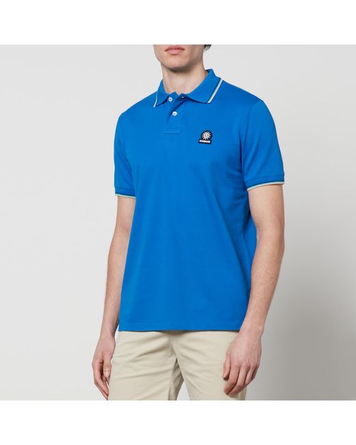 Sandbanks Blue Logo-appliquéd Cotton-piqué Tipped Polo Shirt for men