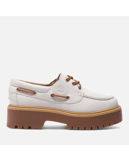 Timberland White Stone Street Leather Boat Shoes