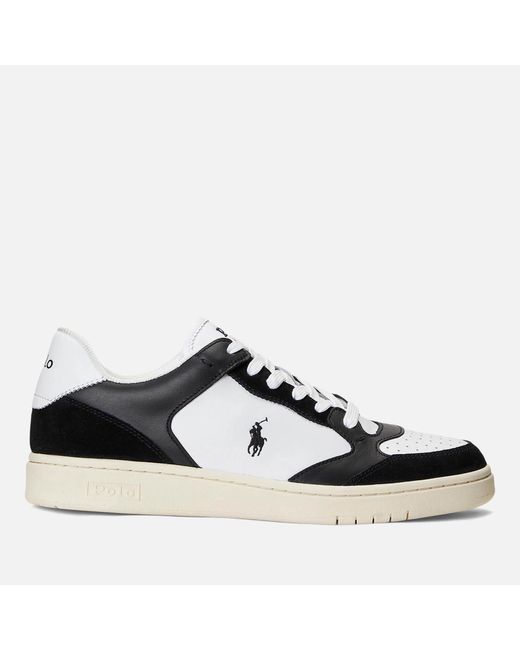 Polo Ralph Lauren Black Court Lux Leather Trainers for men