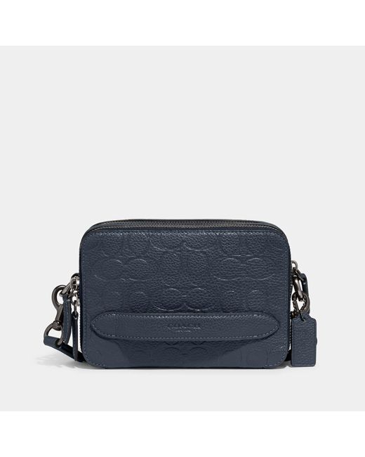 COACH Blue Charter Leather Cross Body Bag for men