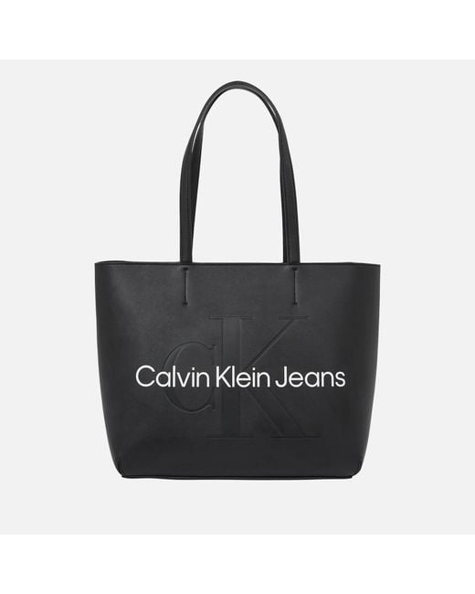 Calvin Klein Black Shopper 29 Faux Leather Bag