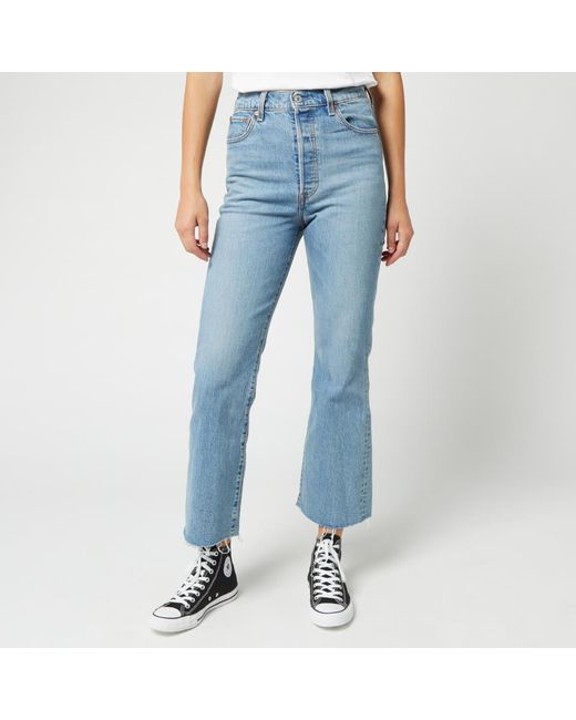 Levi's Ribcage Crop Flare Jeans in Blue | Lyst Australia