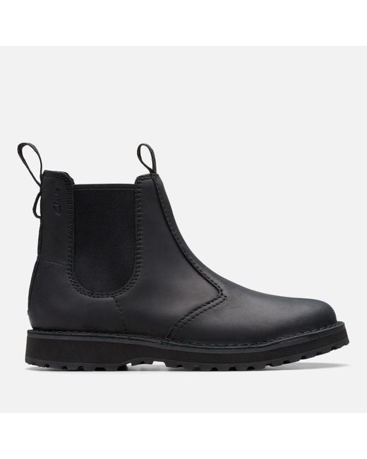 Clarks Black Solsbury Easy Leather Chelsea Boots for men