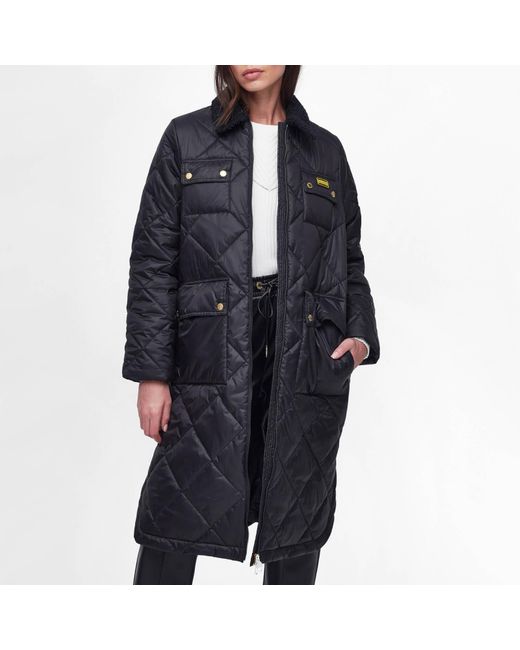 Barbour Black Supanova Diamond Quilted Shell Coat