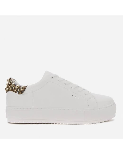 black leather flatform trainers