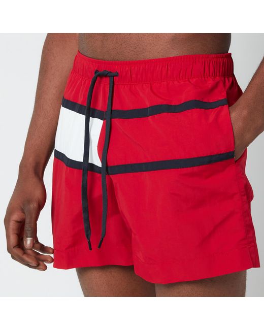 Tommy Hilfiger Medium Drawstring Swim Shorts Tango Red