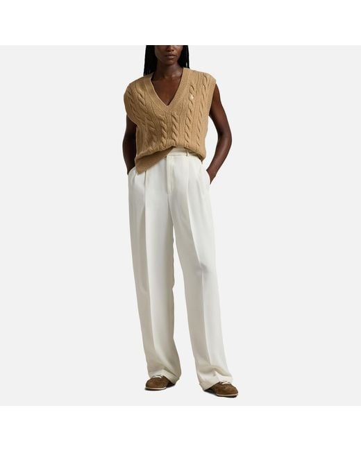 Polo Ralph Lauren White Sleeveless Wool-blend Jumper