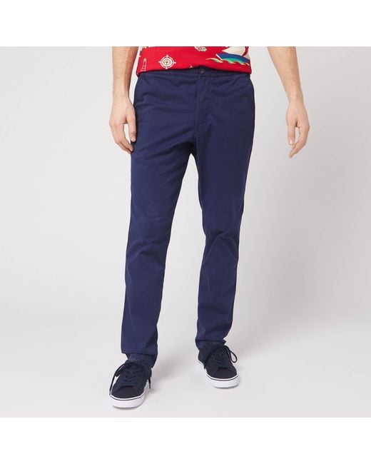 Polo Ralph Lauren Cotton Tapered Fit Prepster Trousers in Blue for Men