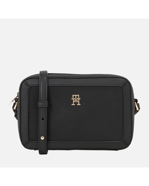 Tommy Hilfiger Black Th Essential Faux Leather Crossbody Bag