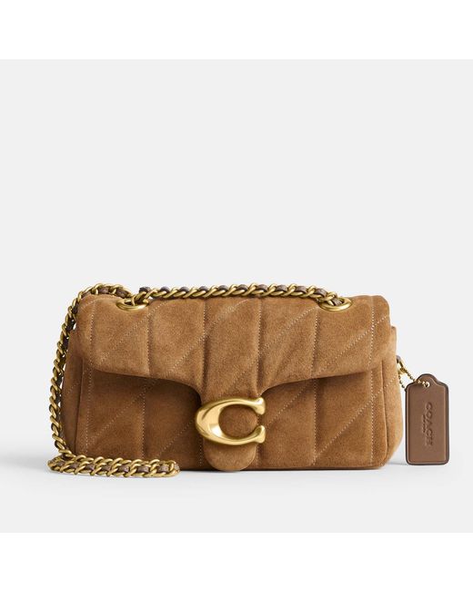 COACH Quilted Suede Tabby 20 Shoulder Bag in Brown | Lyst