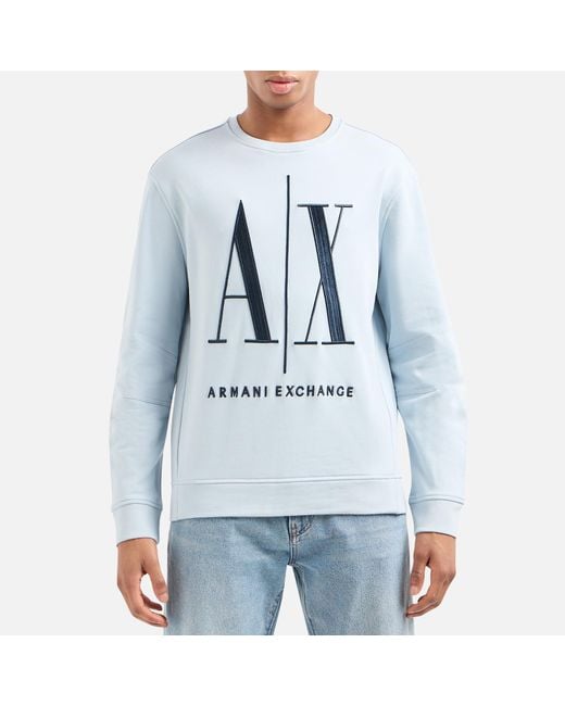 Armani Exchange Blue Big Logo Cotton-jersey Sweatshirt for men