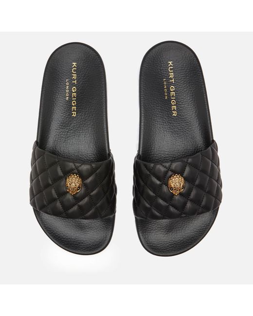 Kurt Geiger Meena Eagle Slide Sandals in Black Lyst