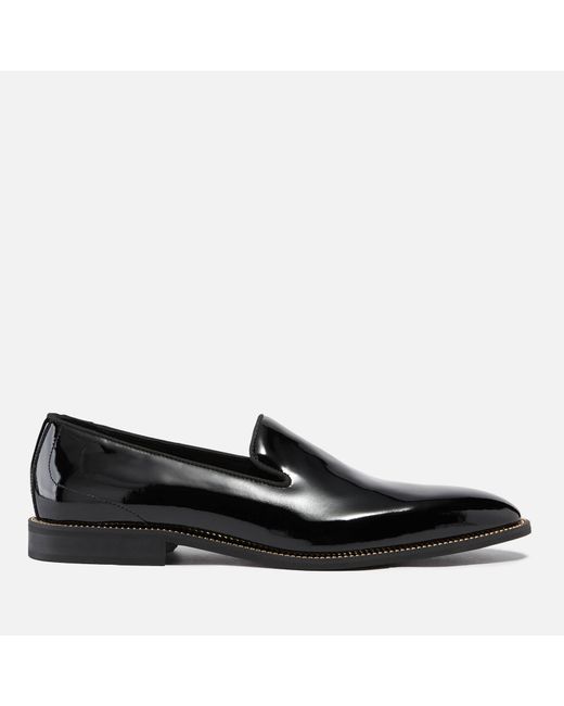 Kurt Geiger Black Sloane Patent-leather Slip-on Loafers for men