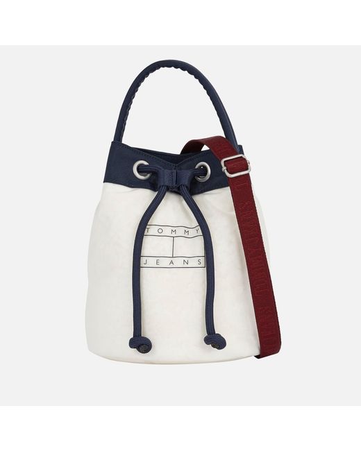 Tommy Hilfiger White Heritage Pillow Shell Bucket Bag