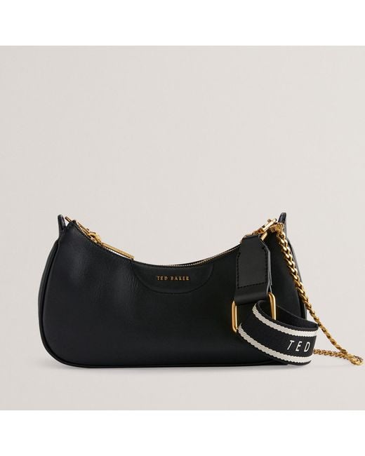 Ted Baker Black Essiy Grained Leather Crossbody Bag