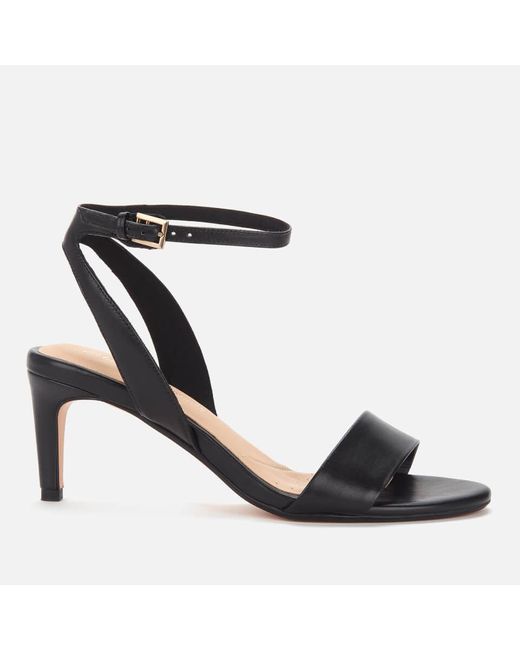 Clarks Black Amali Jewel Leather Barely There Mid Heels