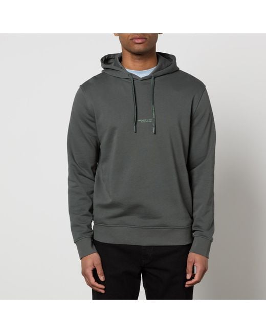 Armani Exchange Gray French Cotton-terry Hoodie for men