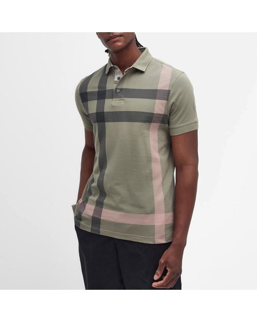 Barbour Gray Blaine Cotton Polo Shirt for men