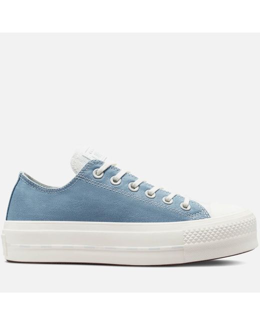 Converse Chuck Taylor All Star Lift Crafted Canvas Platform Trainers in  Blue | Lyst