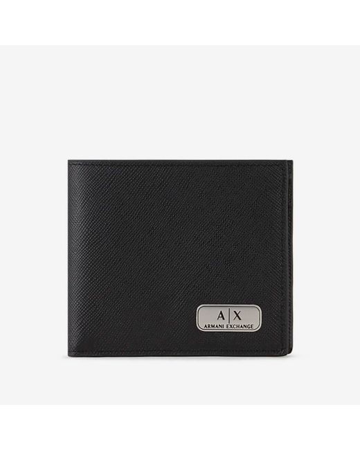 Armani Exchange Allover Logo-patched Leather Bifold Wallet in Black for ...