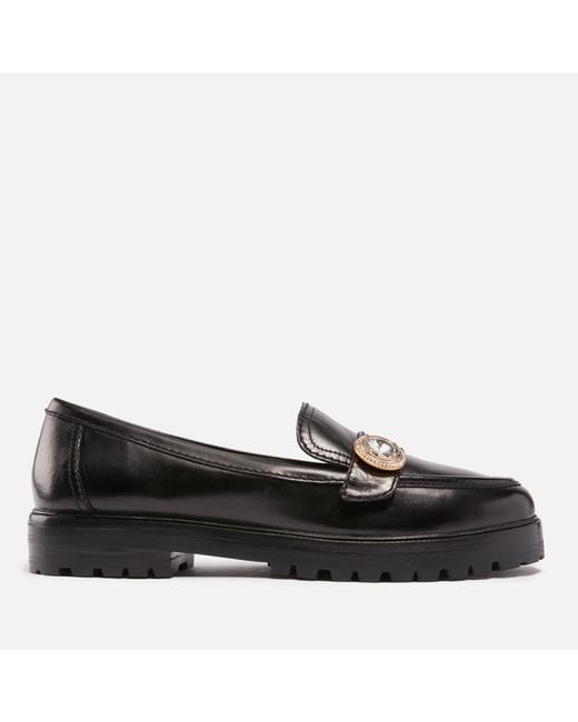 Kate Spade Black Posh Leather Loafers