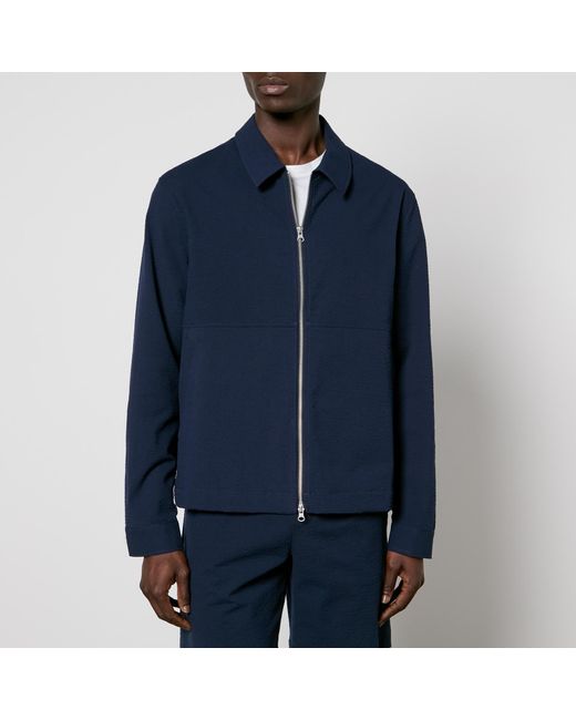 Wax London Blue Eldon Cotton-blend Seersucker Jacket for men