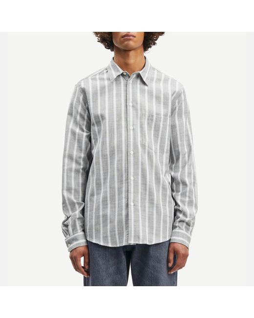 Samsøe & Samsøe Gray Liam Fp Cotton-Jacquard Shirt for men