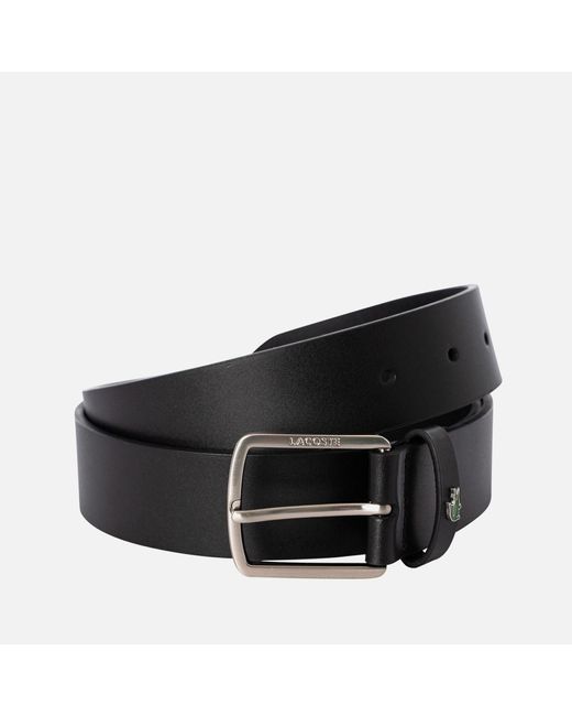 Lacoste Black Leather Logo Belt for men