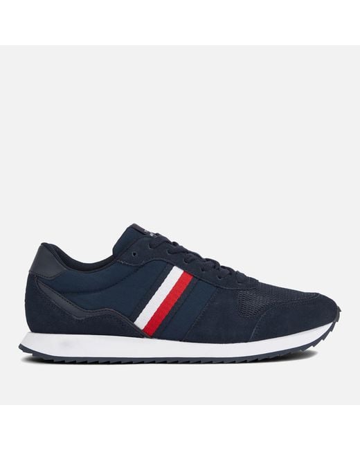 Tommy Hilfiger Blue Evo Mix Suede And Ripstop Trainers for men