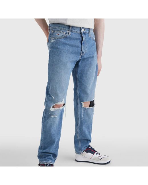 Tommy Hilfiger Ethan Relaxed Straight Hemp Denim Jeans in Blue for Men ...