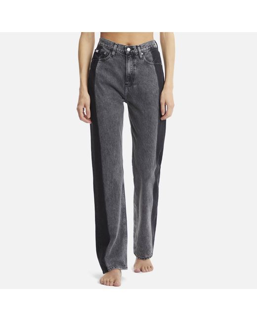 Calvin Klein Gray High-rise Straight Denim Jeans