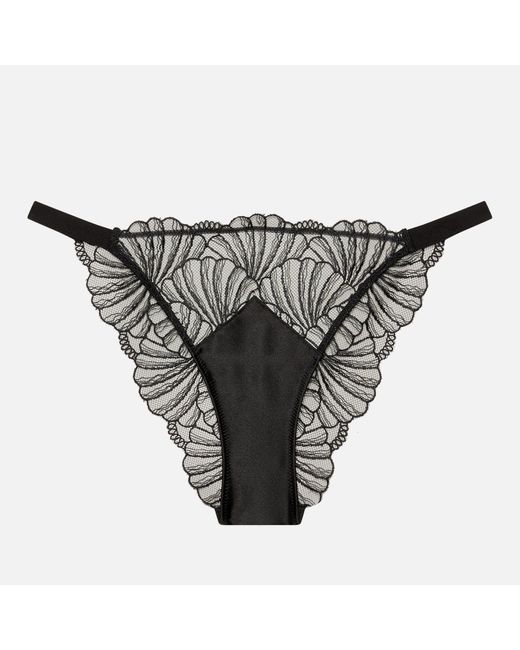 Calvin Klein Black Sheer Embroidered Stretch-lace Thong