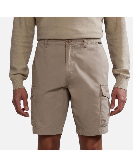 Napapijri Natural Deline Cotton-blend Cargo Shorts for men