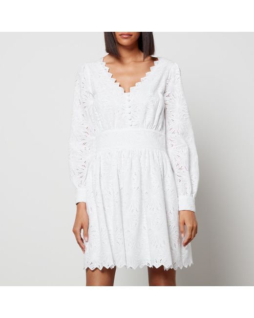 Vestido Mini Michael Kors De Algodón Con Bordado De Palmeras - Floral