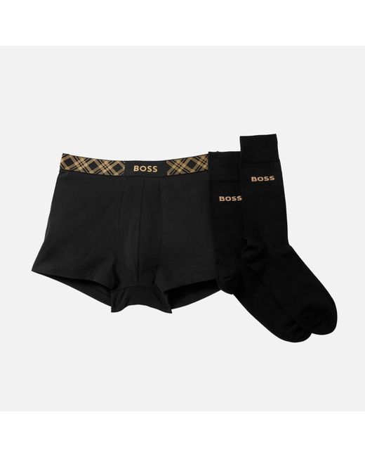 Boss Cotton-Blend Boxer Trunks & Socks Gift Pack in Black für Herren