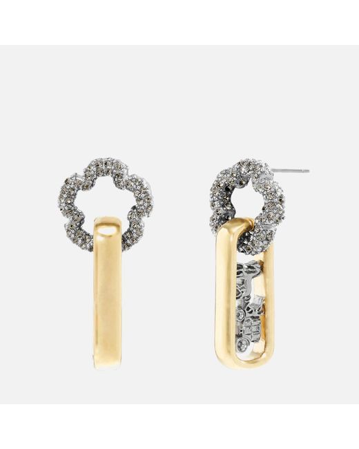 COACH Metallic Tearose Statement Gold And Silver-tone Earrings for men
