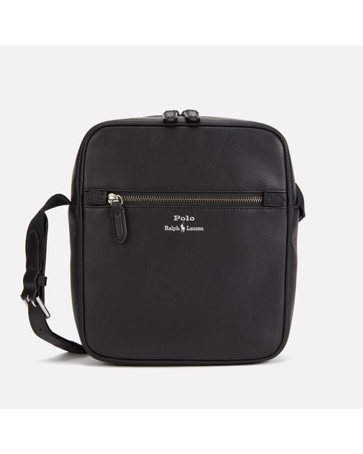 Polo Ralph Lauren Black Smooth Leather Cross Body Bag for men