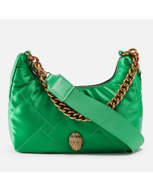 Kurt Geiger Green Quilted Recycled Nylon Bag
